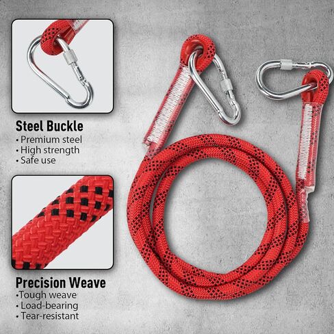 Tree Climbing Spikes Set, 350LB Capacity Adjustable Climbing Gear | Arborist Kit with 64FT Rope, Straps & Gloves, Heavy-Duty Alloy Steel Spurs for Tree Trimming, Hunting & Fruit Picking in Saudi Arabia