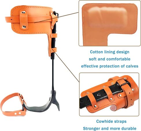 Upgrade Leather Tree Climbing Spikes,Tree Climbing Gear,Tree Spurs with Adjustable Length Design,Tree Spikes for Climbing,Tree Spikes for Tree Work,Logging, Fruit Picking (Yellow) in Saudi Arabia