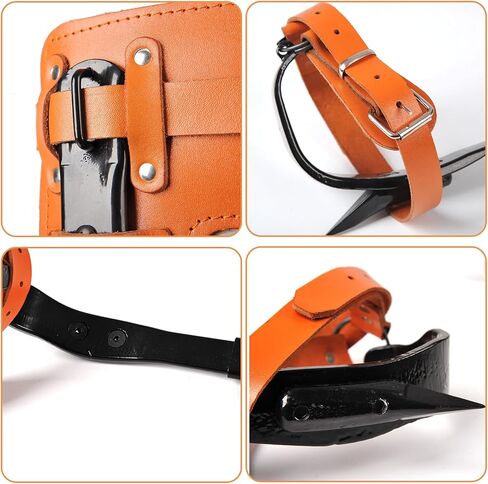 Upgrade Leather Tree Climbing Spikes,Tree Climbing Gear,Tree Spurs with Adjustable Length Design,Tree Spikes for Climbing,Tree Spikes for Tree Work,Logging, Fruit Picking (Yellow) in Saudi Arabia