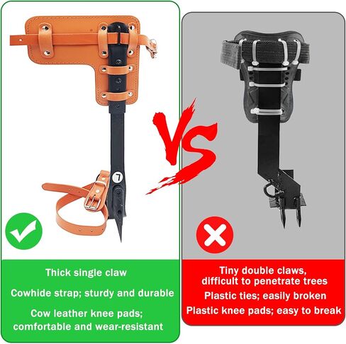 Upgrade Leather Tree Climbing Spikes,Tree Climbing Gear,Tree Spurs with Adjustable Length Design,Tree Spikes for Climbing,Tree Spikes for Tree Work,Logging, Fruit Picking (Yellow) in Saudi Arabia