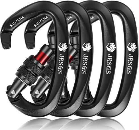 Climbing Carabiner Clips,Locking Carabiner for Camping,Rescue,Hunting | UIAA Certified 25KN Climbing Carabiner,Screw lock Large Clips,Locking Carabiners for Rappelling, Mountaineering, D Shaped in Saudi Arabia