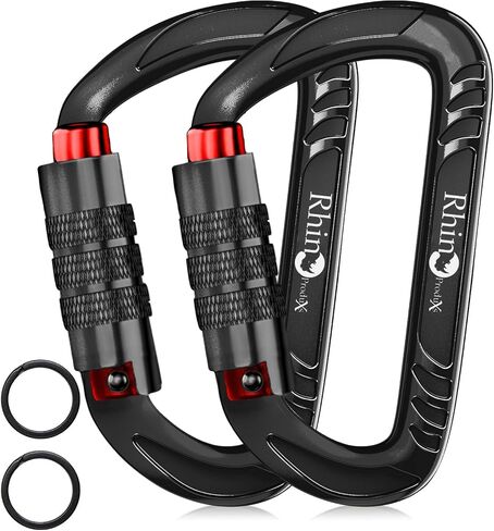 12kN (2697 lbs) Heavy Duty Carabiner Clips | 2697 lbs Capacity, For Pets, Outdoor, Camping, Hiking, Hammock, Dog Leash Harness, Keychains in Kuwait