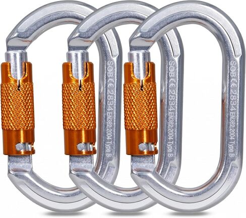 Auto Locking Climbing Carabiner Clips (22/25KN Twist Lock) or (28KN Screw Lock) Heavy Duty Carabiners for Rock Climbing, Camping, Rappelling, Hunting Equipment in Kuwait