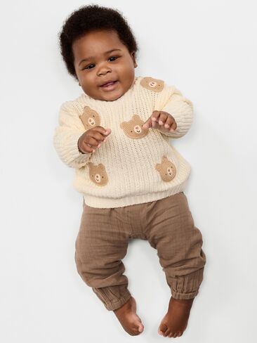 Old Navy Unisex Loose Sweater for Baby - Brown Bear in Kuwait