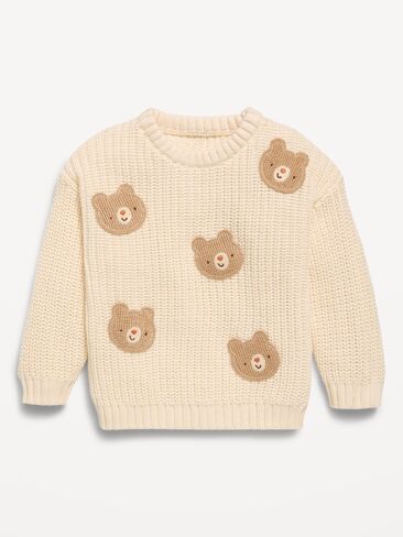 Old Navy Unisex Loose Sweater for Baby - Brown Bear in Kuwait