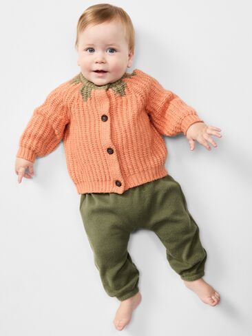 Old Navy SoSoft Cardigan Sweater for Baby - Pumpkin in Kuwait