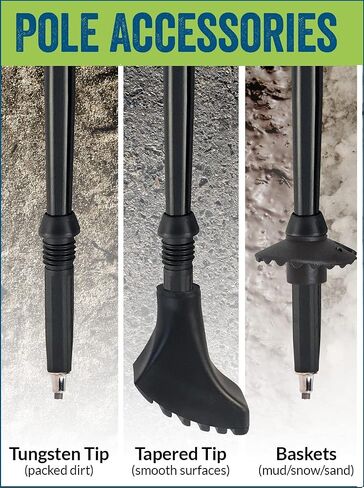 Nordic Tapered Four Pack Rubber Tips + York Nordic Purple Haze Nordic Walking Poles in Saudi Arabia