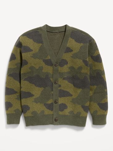 Old Navy SoSoft Oversized Cardigan Sweater for Toddler Boys - Camo in Kuwait