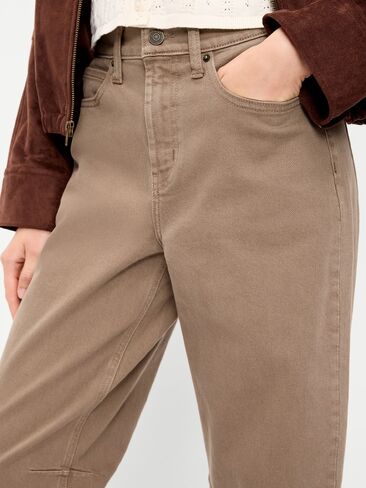Old Navy High-Waisted Baggy Barrel Jeans - Clay in Kuwait