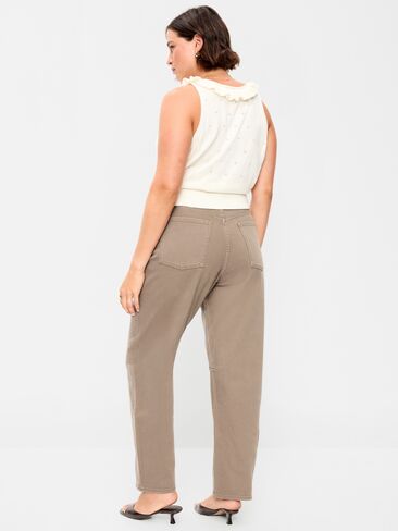 Old Navy High-Waisted Baggy Barrel Jeans - Clay in Kuwait