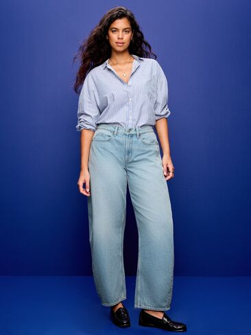 Old Navy The Arc Mid-Rise Barrel Jeans - Light Wash in Saudi Arabia