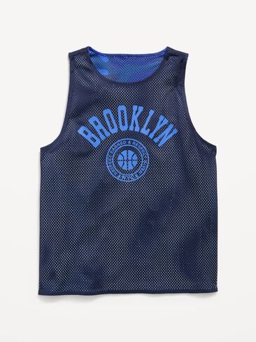 Old Navy Oversized Mesh Reversible Tank Top for Boys - Bright Blue in Kuwait