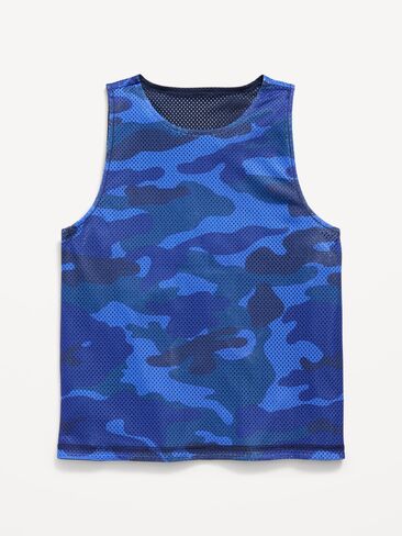 Old Navy Oversized Mesh Reversible Tank Top for Boys - Bright Blue in Kuwait