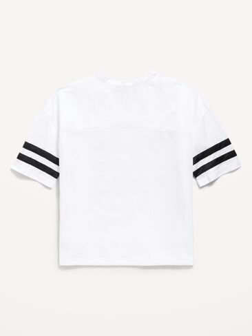 Old Navy Oversized Football-Style Lifestyle Jersey T-Shirt for Boys - White Lilies in Kuwait