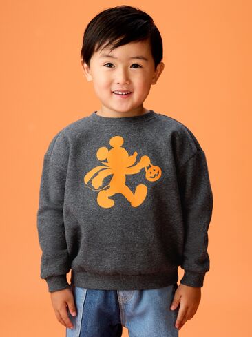 Old Navy Old Navy x Disney Mickey Mouse Oversized Sweatshirt for Toddler - Charcoal Heather in Saudi Arabia