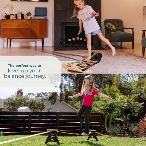 GIBBON SlackYard Slackline Kit - Freestanding, No Trees Required | Outdoor Progression from SlackBoard, Backyard Obstacle Course for Kids & Adults, Adjustable Balance Trainer Slack Line in Saudi Arabia