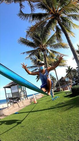 ZenMonkey Slackline Kit with Tree Guards, Fabric Carrying Bag and Instructions, 60 Feet, Easy Setup for Family, Kids and Adults in Saudi Arabia