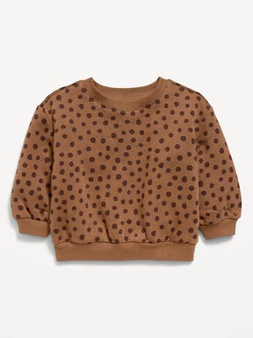 Old Navy Printed Crew-Neck Sweatshirt for Baby - Brown Animal Print in Kuwait