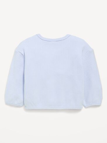Old Navy Long-Sleeve Waffle-Knit Pocket Sweatshirt for Baby - Contrail in Kuwait
