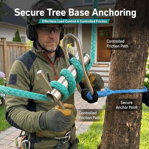 Port-A-Wrap, Stainless Portawrap for Tree Work, Arborist Tree Rigging Equipment for Rope Up to 3/4'', 9000lb MBS, 10:1 Work Load Ratio at 3000lbs(POWMSS), Large Size 12.2''x10.6'' in Saudi Arabia