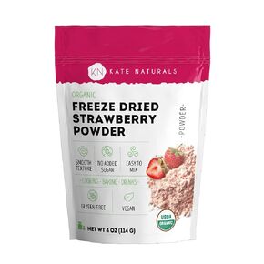 Kate Naturals Organic Freeze Dried Strawberry Powder for Baking (4oz) | Natural Strawberry Flavoring for Cakes, Icing, Drinks & Smoothies, No Added Sugar in Saudi Arabia