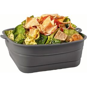 Collapsible Silicone Bowl for Camping, 25cm x 8.5cm | Foldable & Portable, Food Safe Silicone, with Side Handles, Kitchen & Outdoor Use, Space Saving Design in Saudi Arabia