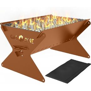 GasOne 15" Portable Charcoal Grill – Foldable BBQ Grill – Camping Grills for Backyard, Bonfire, Patio – Heavy-Duty Portable Fire Pit – Camp Cooking Gear in Saudi Arabia