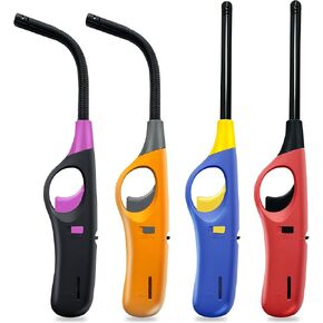 4 Pack Candle Lighter Long Lighters, Refillable Butane Lighters for Candle Camping Fireplace Party BBQ Grill(No Fuel) in Saudi Arabia