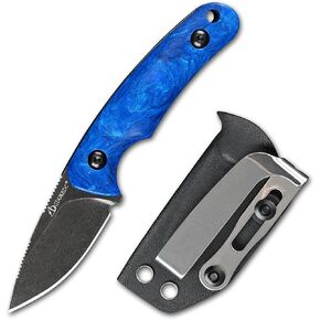Knives DC53 Steel Tactical Hunting Small Fixed Blade Knife Micarta Handle with kydex sheath for Men EDC Outdoor Camping Survival (White+Brown) in Saudi Arabia