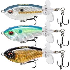 TRUSCEND Popobait Easy Catch Fishing Lures with BKK Hooks, Instant Startup, Longer Cast, Balanced Spray/Sound/Swim, Plopper Topwater Lures for Bass, Trout, Pike, Walleye, Freshwater Saltwater Fishing in Saudi Arabia