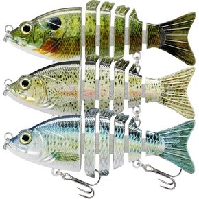 TRUSCEND Swimmax Easy Catch Fishing Lures with BKK Hooks, Wiggling, Vibrating, Rattling and Gurgling for More Bites, Heavy-Duty Dyneema Fiber Jointed Swimbaits for Bass, Trout, Crappie, Walleye, Pike in Saudi Arabia