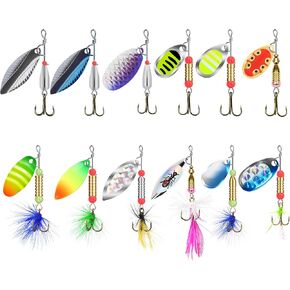 TRUSCEND Swim or Jig Fishing Spinner Baits for Freshwater and Saltwater, Rooster Tail Fishing Lures for Trout Bass Walleye Crappie Salmon Pike, Blade Bait with Copper Blade in Saudi Arabia