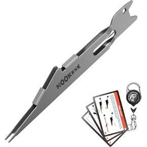 HOOK-EZE Fishing Nail Knot Tying Tool Combo|Includes Waterproof Pocket Guide, Nail Knot Tying Tool with Hook Cleaner, Zinger Retractor|Fly Fishing Accessories Fishing Gifts & Stocking Stuffers for Men in Kuwait