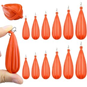 6 PCS Fishing Practice Plugs - 6 Mixed Sizes Orange Bait Casting Practice Plug, Suitable for Children to Improve Throwing Skills (1/5 oz, 1/4 oz, 3/8 oz, 2/5 oz, 1/3 oz, 3/4 oz) in Saudi Arabia