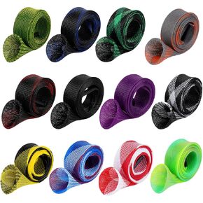 12Pcs Rod Sock Fishing Rod Sleeve, Cover Braided Mesh Rod Protector Pole Gloves Fishing Tools. Flat or Pointed End/Spinning or Casting. for Casting Sea Fishing Rod/Spinning in Saudi Arabia