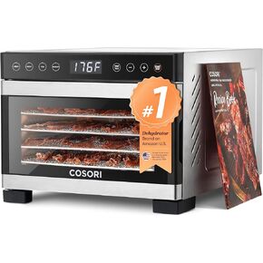 Cosori Food Dehydrator, Bigger Than 7 Trays with Large 6.5 ft² Drying Space | 95-165°F Precision Control, 600W Faster Drying, Horizontal Airflow, Quiet Operation under 48 dB, 48H Timer, Stainless Steel in Kuwait