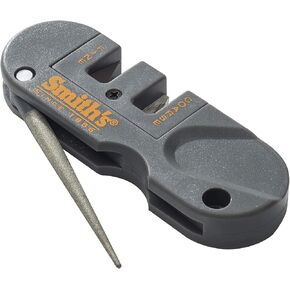 Smith's PP1 Pocket Pal Knife Sharpener Preset Carbide & Ceramic Stone Sharpeners Fold-Out Diamond Coated Rod Outdoor Hunting Knife & Hook Sharpener, Handheld, Compact, Lightweight, Multiuse in Saudi Arabia