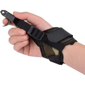 Archery Compound Bow Release Aid Trigger Caliper Shooting Camo/Black Design - Adjustable Black Wrist Strap (Pack of 1) in Saudi Arabia
