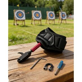 NOVASPARK Compound Bow Wrist Release Aid, Auto-Closing Dual-Caliper Trigger | 3 Length Settings, 360-Degree Swivel Head, Ambidextrous Fit, Padded Strap for Adults and Youth, Target Practice and Hunting in Saudi Arabia