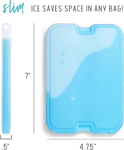 Cool Coolers by Fit & Fresh 4 Pack XL Slim Ice Packs, Quick Freeze Space Saving Reusable Ice Packs for Lunch Boxes or Coolers in Kuwait