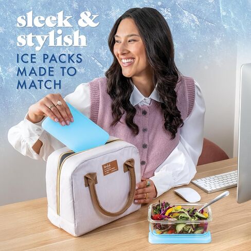 Cool Coolers by Fit & Fresh 4 Pack XL Slim Ice Packs, Quick Freeze Space Saving Reusable Ice Packs for Lunch Boxes or Coolers in Kuwait