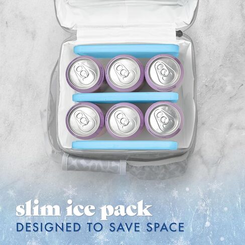Cool Coolers by Fit & Fresh 4 Pack XL Slim Ice Packs, Quick Freeze Space Saving Reusable Ice Packs for Lunch Boxes or Coolers in Kuwait