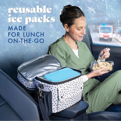 Cool Coolers by Fit & Fresh 4 Pack XL Slim Ice Packs, Quick Freeze Space Saving Reusable Ice Packs for Lunch Boxes or Coolers in Kuwait