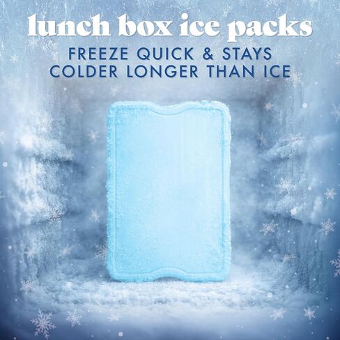 Cool Coolers by Fit & Fresh 4 Pack XL Slim Ice Packs, Quick Freeze Space Saving Reusable Ice Packs for Lunch Boxes or Coolers in Kuwait