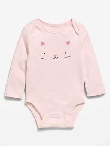 Old Navy Long-Sleeve Graphic Bodysuit for Baby - Pink Sky in Kuwait