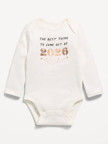 Old Navy Long-Sleeve Graphic Bodysuit for Baby - Magnolia in Kuwait