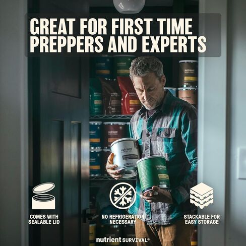 Nutrient Survival Vitamin Powdered Milk, Freeze Dried Prepper Supplies & Emergency Food Supply, 21 Essential Nutrients, Soy & Gluten Free, Shelf Stable Up to 25 Years, One Can, 50 Servings in Saudi Arabia