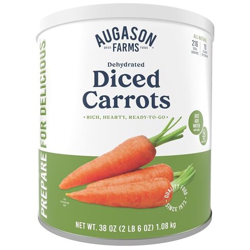 Augason Farms Dehydrated Diced Carrots Can | Emergency Food Supply, 216 Servings, 25 Year Shelf Life, Great for Cooking, Baking, and Snacks, Dehydrated Meals in Kuwait
