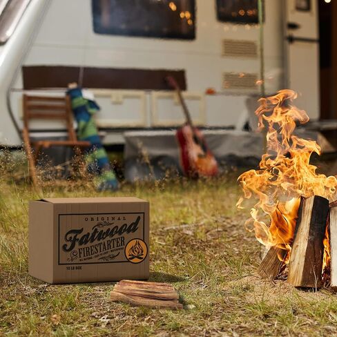Fatwood Fire Starter Sticks 10lb Box - Indoor or Outdoor 100% All Natural Pine Fire Starters for Campfires, Fireplace, Firepit, Wood Stove, or BBQ Grill - Kindling Wood Firewood Lighter by Pure Garden in Kuwait
