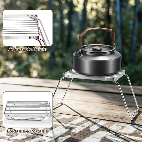 Leonyo 18PCS Camping Cookware Set, Camping Cooking Pot Pan Mess Kit | Camp Cooking Essentials Equipment Accessories with Aluminum Kettle, Grill Grate, Outdoor Open Fire Camping Gear Backpacking in Saudi Arabia